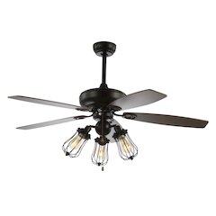 Lucas Caged Metal/Wood Led Ceiling Fan