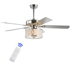 Circe Transitional Glam Drum Shade Led Ceiling Fan With Remote