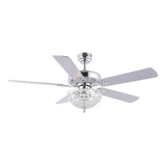 Mandy Glam Classic Crystal Dome Shade Led Ceiling Fan With Remote
