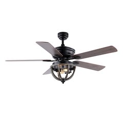 Jasper Farmhouse Industrial Iron Dome Shade Led Ceiling Fan With Remote