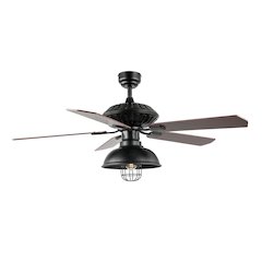 Ashton Farmhouse Industrial Iron Dome Shade Led Ceiling Fan With Remote