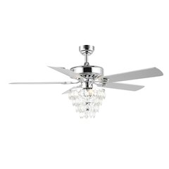 Mindy Glam Modern Crystal Shade Led Ceiling Fan With Remote