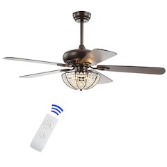 Joanna Bronze Crystal Led Ceiling Fan With Remote