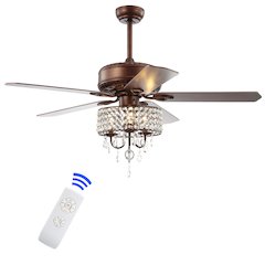 Becky Crystal Led Chandelier Fan With Remote