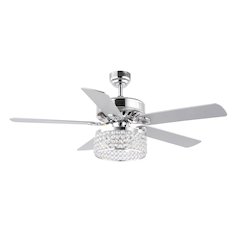 Kristie Crystal/Metal Modern Glam Drum Led Ceiling Fan With Remote