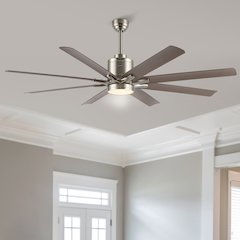 Octo Contemporary Industrial Iron/Plastic Ceiling Fan With Integrated Led Light