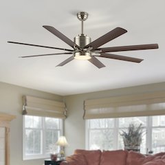 Octo Contemporary Industrial Iron/Plastic Ceiling Fan With Integrated Led Light