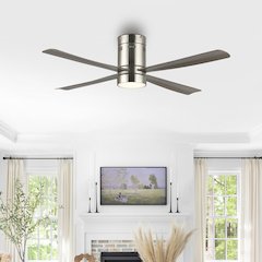Iron/Acrylic Mobile-App/Remote-Controlled 6-Speed Integrated Led Ceiling Fan