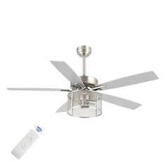 Max Farmhouse Industrial Iron/Wood Mobile Appremote Controlled Led Ceiling Fan