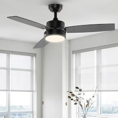 3-Speed Iron Height Adjustable Integrated LED Ceiling Fan with Pull Chains