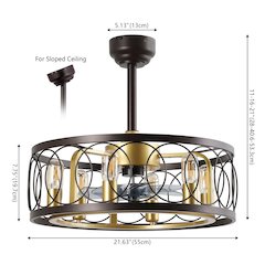 Celeste 6-Light Industrial Farmhouse 6-Speed Caged LED Ceiling Fan