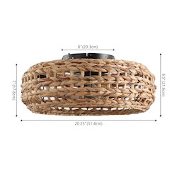 4-Light Coastal Bohemian 6-Speed MetalSeagrass Lantern LED Ceiling Fan