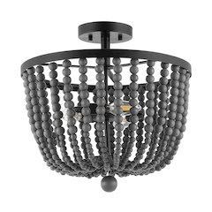 Drift Wood Bead Bohemian Farmhouse Iron Led Semi Flush Mount