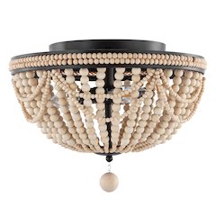 Dune Wood Bead Bohemian Farmhouse Iron Led Semi Flush Mount
