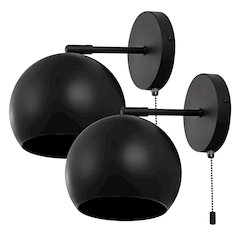 Tierra Modern Midcentury Iron Led Sconce With Pull Chain Switch (Set Of 2)