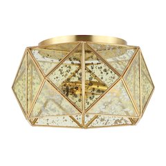 Violet Industrial Vintage Iron/Glass Led Flush Mount