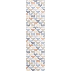 Dila Modern Hearts Geometric Machine Washable Area Rug