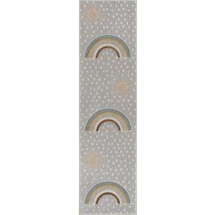 Minha Rainbow Dot Modern Machine Washable Area Rug