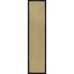 Camden Farmhouse Cottage Border Jute Natural/Navy 2 ft. x 8 ft. Runner Rug