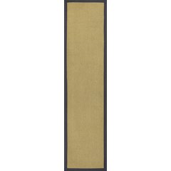 Camden Farmhouse Cottage Border Jute Natural/Dark Gray 2 ft. x 8 ft. Runner Rug
