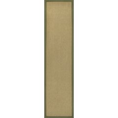 Camden Farmhouse Cottage Border Jute Natural/Olive 2 ft. x 8 ft. Runner Rug