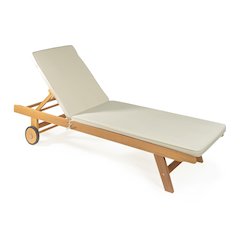 Mallorca Modern Classic Adjustable Acacia Wood Chaise Outdoor Lounge Chair