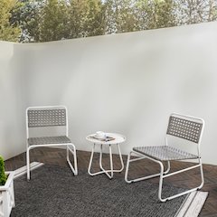 Freja Modern 3-Piece Gray Woven PE Rattan Outdoor Patio Chat Set