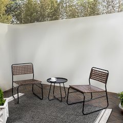 Freja Modern 3-Piece Brown Woven PE Rattan Outdoor Patio Chat Set