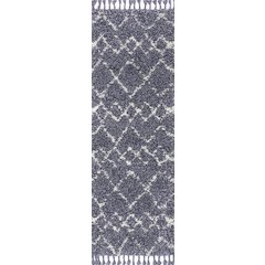 Mercer Shag Plush Tassel Moroccan Tribal Geometric Trellis Area Rug
