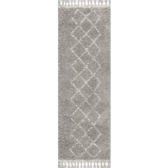 Beautiful Mercer Shag Plush Tassel Moroccan Tribal Geometric Trellis Area Rug