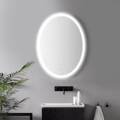 Antifog Front/Back-Lit Tri-Color Bathroom Vanity Mirror