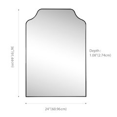 Lindie Medium Scalloped-Top Metal Framed Wall Mounted Mirror