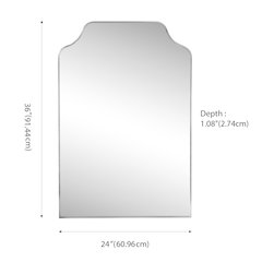 Lindie Medium Scalloped-Top Metal Framed Wall Mounted Mirror