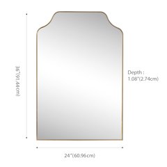 Lindie Medium Scalloped-Top Metal Framed Wall Mounted Mirror