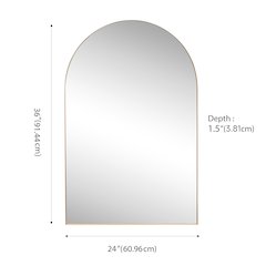 Elodie Medium Arched Metal Framed Wall Mounted Mirror