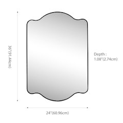 Louisa Medium Scalloped Rectangular Metal Framed Wall Mirror