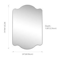 Louisa Medium Scalloped Rectangular Metal Framed Wall Mirror