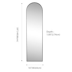 Adrian Large Arched Metal Framed Floor Full-Length Mirror