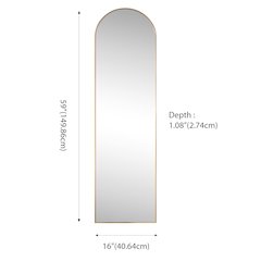 Adrian Large Arched Metal Framed Floor Full-Length Mirror