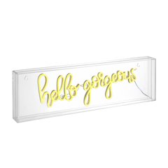 Hello Gorgerous Contemporary Glam Acrylic Box Usb Operated Led Neon Light