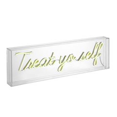 Treat Yo Self Contemporary Glam Acrylic Box Usb Operated Led Neon Light