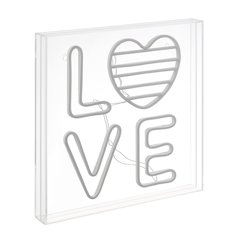 Love Square Contemporary Glam Acrylic Box Usb Operated Led Neon Light