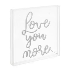 Love You More Square Contemporary Glam Acrylic Box Usb Operated Led Neon Light