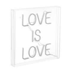 Love Is Love Square Contemporary Glam Acrylic Box Usb Operated Led Neon Light