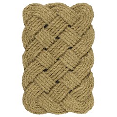 Scalloped Basketweave Coir Natural 18 in. x 30 in. Indoor/Outdoor DoorMat