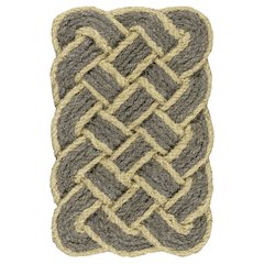 Scalloped Basketweave Coir Gray/Bleach 18 in. x 30 in. Indoor/Outdoor DoorMat