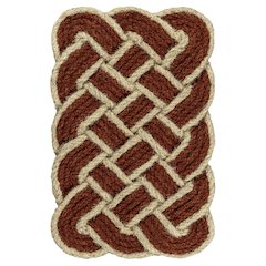 Scalloped Basketweave Coir Red/Bleach 18 in. x 30 in. Indoor/Outdoor DoorMat