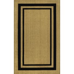 Blaire Classic Double Border Natural/Black 3 ft. x 5 ft. Indoor/Outdoor Area Rug