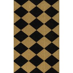 Diamond-Patterned Coir Natural/Black 3 ft. x 5 ft. Indoor/Outdoor Area Rug