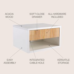 Elise 15.7" Modern Floating Wall Mounted Nightstand